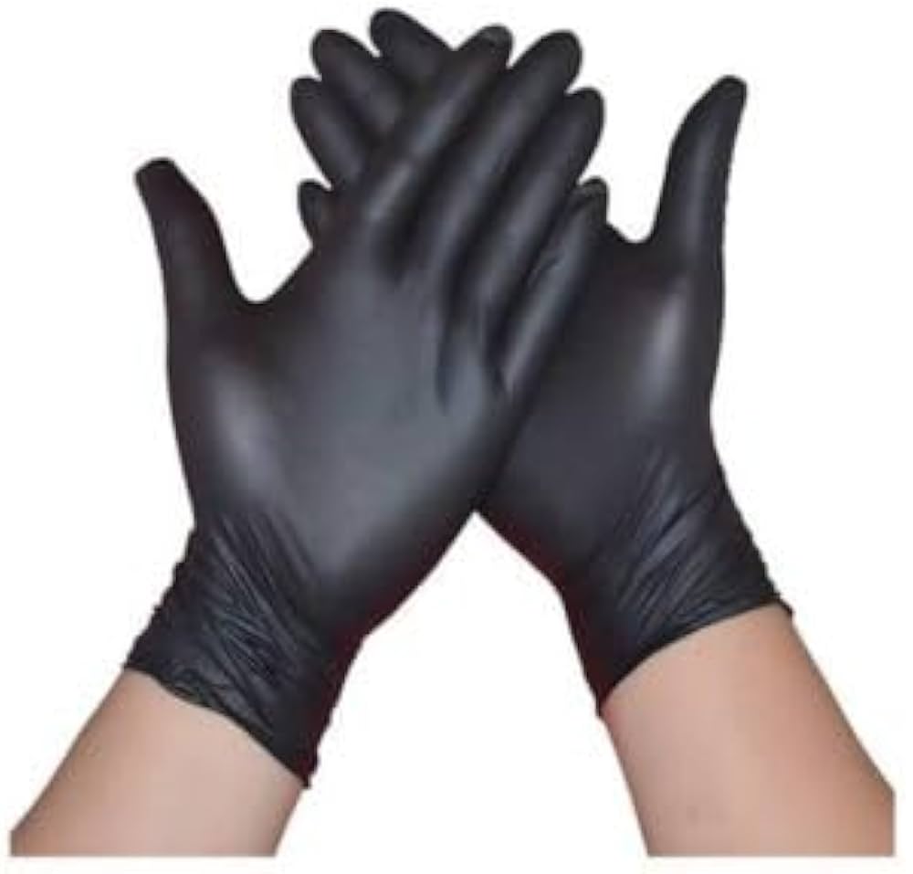 GUANTE NITRILO NEGRO TALLA (L) 3.5 CAJA 10UN. GENERICO  (J)