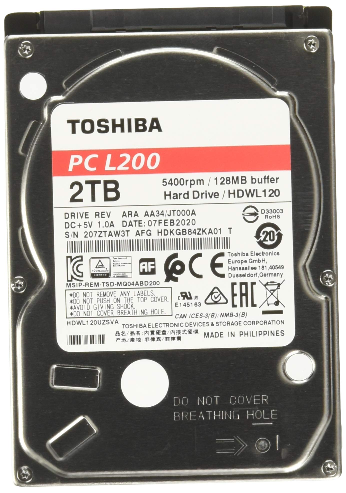 DISCO DURO TOSHIBA L200 2 TB NAC