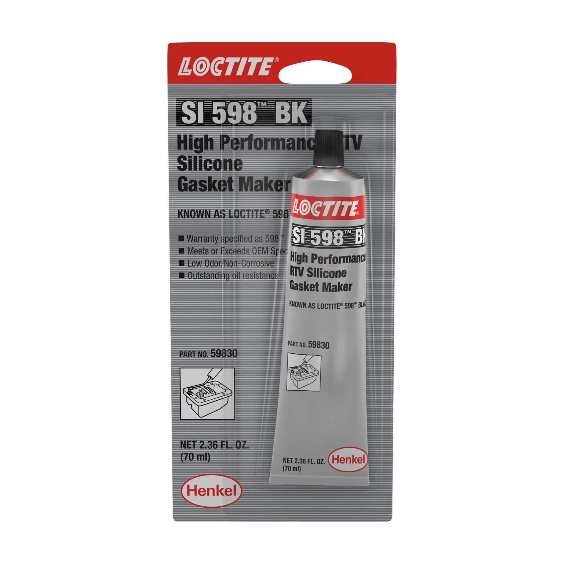 SILICONA NEGRA 598 70ML LOCTITE